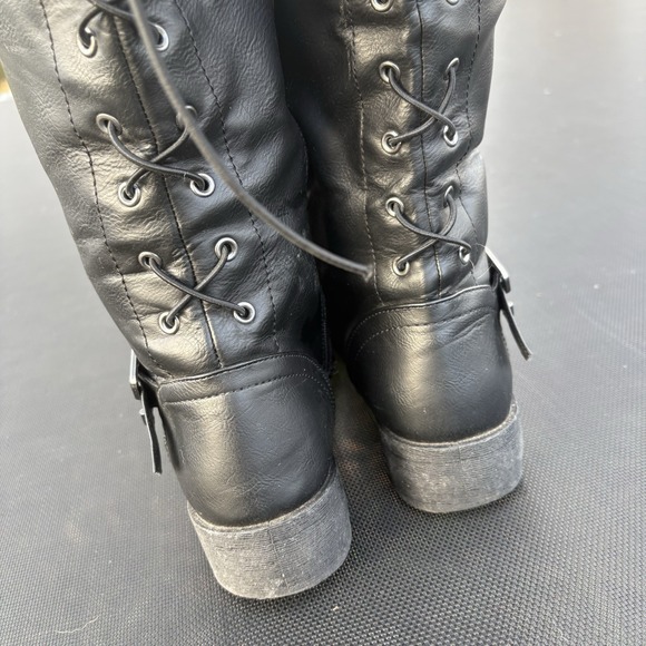 Wanted Women's Black Size 9 Boots With Zipper Lace Up Buckle Accents LadyLuck - Picture 6 of 11